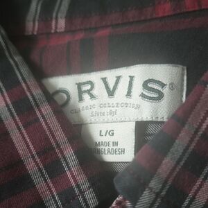 Orvis Men's Plaid Shirt - Burgundy and Black